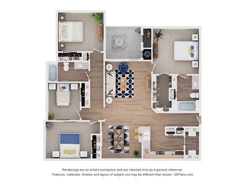 Neuces Floor Plan at Ten 06 at Joshua Station Apartments, Joshua, 76058
